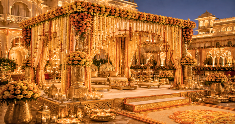 Marigold and Gold: The Classic Rajasthani Wedding Décor Palette